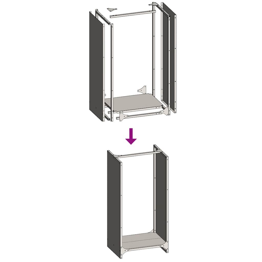 Rastrelliera per Legna da Ardere 40x30x80 cm in Acciaio Inox - homemem39