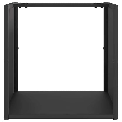 Rastrelliera per Legna da Ardere Nera 40x40x40 cm - homemem39
