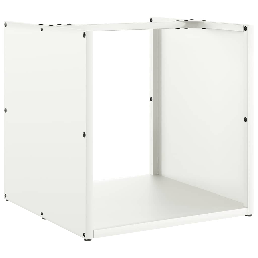 Rastrelliera per Legna da Ardere Bianca 40x40x40 cm - homemem39