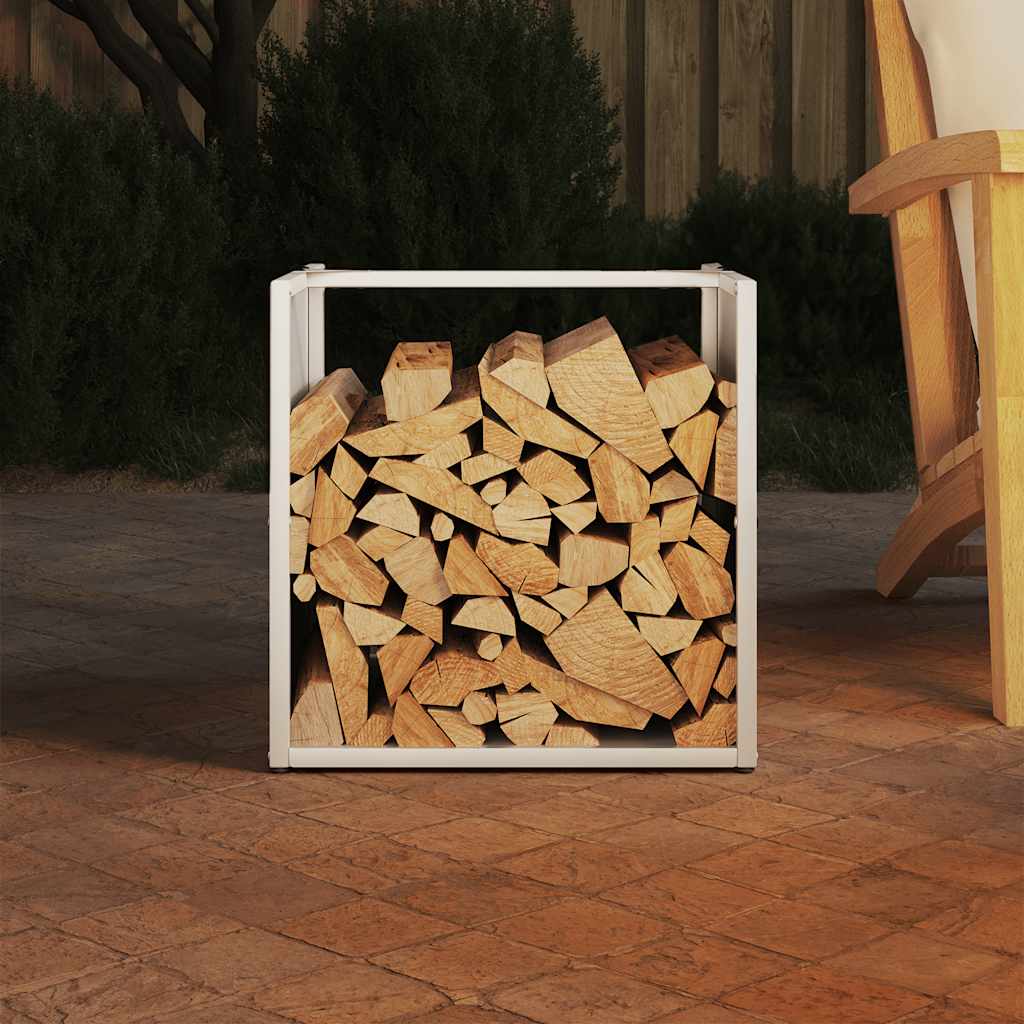 Rastrelliera per Legna da Ardere Bianca 40x40x40 cm - homemem39