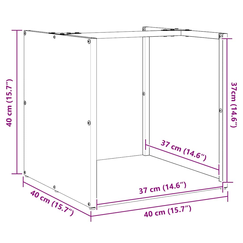Rastrelliera per Legna da Ardere Antracite 40x40x40 cm - homemem39