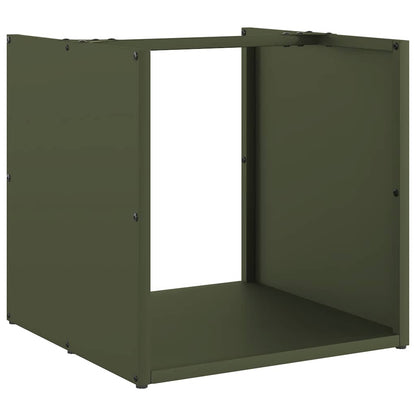 Rastrelliera per Legna da Ardere Verde Oliva 40x40x40 cm - homemem39