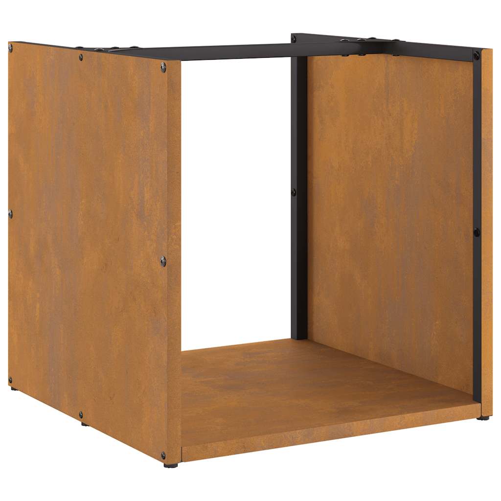 Rastrelliera per Legna da Ardere 40x40x40 cm in Acciaio Corten - homemem39