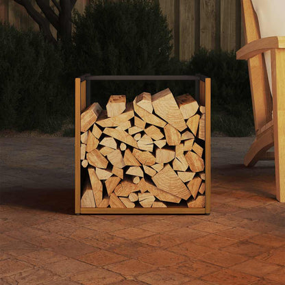 Rastrelliera per Legna da Ardere 40x40x40 cm in Acciaio Corten - homemem39