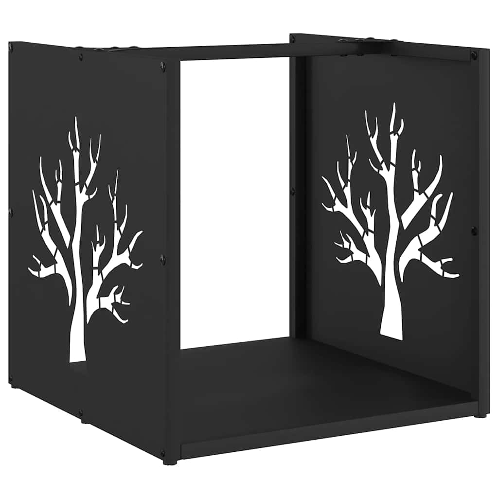 Rastrelliera per Legna da Ardere Nera 40x40x40 cm - homemem39