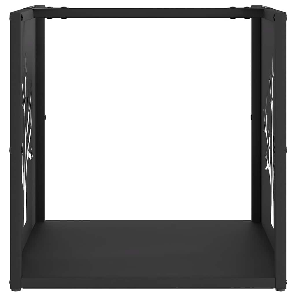 Rastrelliera per Legna da Ardere Nera 40x40x40 cm - homemem39