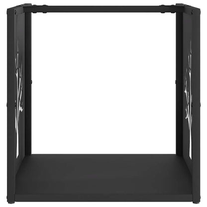 Rastrelliera per Legna da Ardere Nera 40x40x40 cm - homemem39