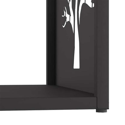 Rastrelliera per Legna da Ardere Nera 40x40x40 cm - homemem39