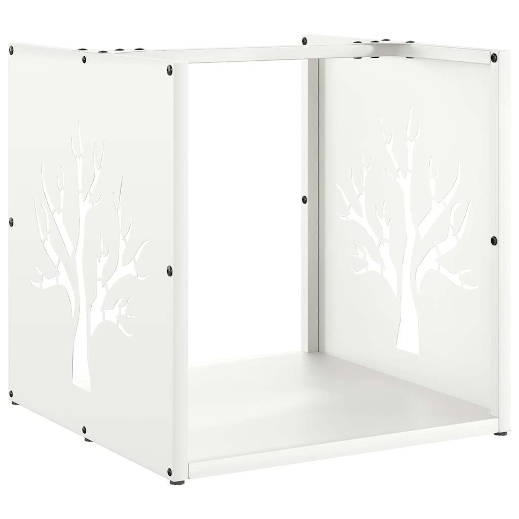 Rastrelliera per Legna da Ardere Bianca 40x40x40 cm - homemem39