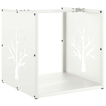 Rastrelliera per Legna da Ardere Bianca 40x40x40 cm - homemem39