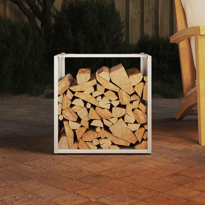 Rastrelliera per Legna da Ardere Bianca 40x40x40 cm - homemem39