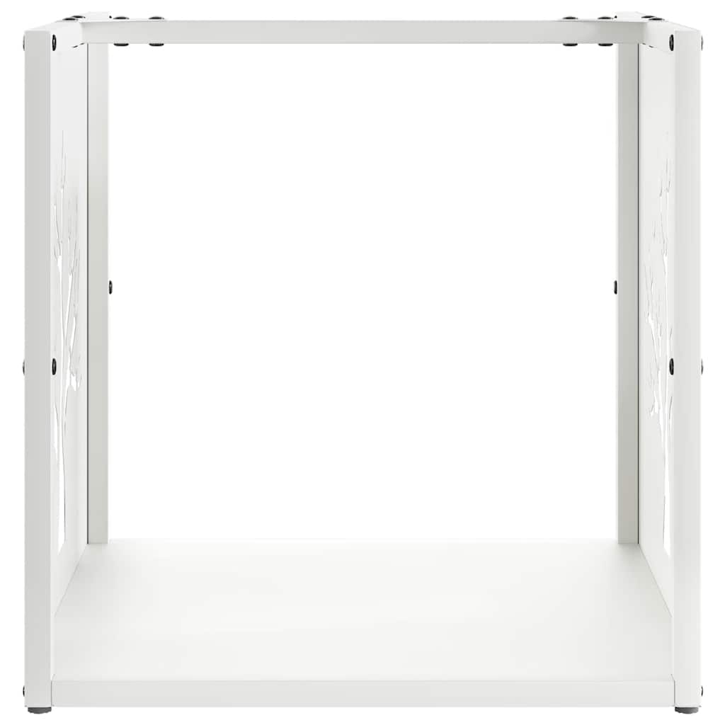 Rastrelliera per Legna da Ardere Bianca 40x40x40 cm - homemem39
