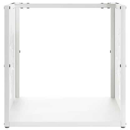 Rastrelliera per Legna da Ardere Bianca 40x40x40 cm - homemem39