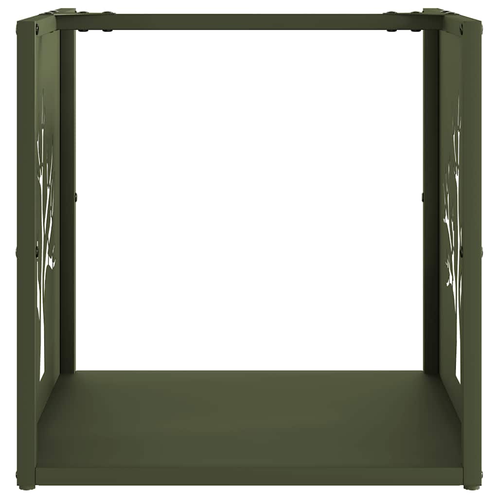Rastrelliera per Legna da Ardere Verde Oliva 40x40x40 cm - homemem39