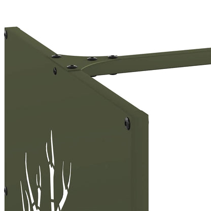 Rastrelliera per Legna da Ardere Verde Oliva 40x40x40 cm - homemem39