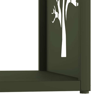 Rastrelliera per Legna da Ardere Verde Oliva 40x40x40 cm - homemem39