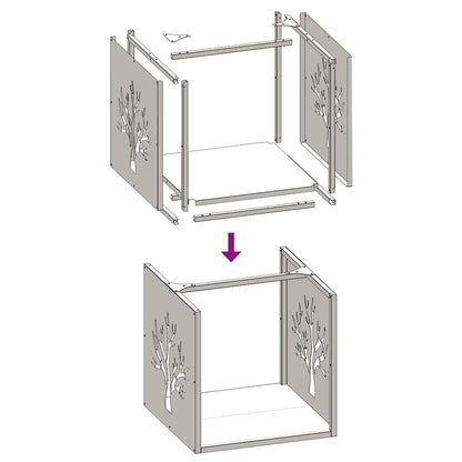 Rastrelliera per Legna da Ardere 40x40x40 cm in Acciaio Inox