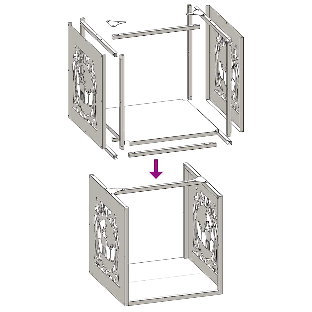 Rastrelliera per Legna da Ardere 40x40x40 cm in Acciaio Inox