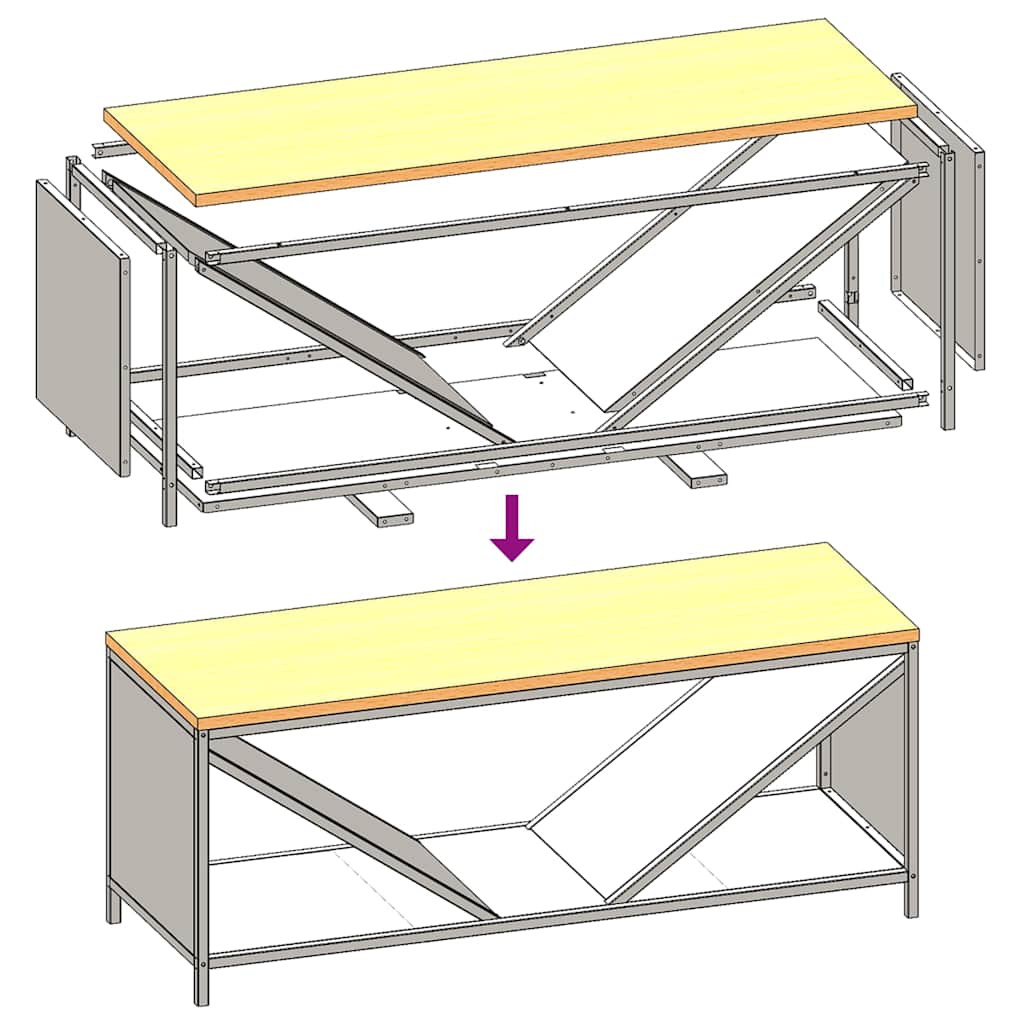 Rastrelliera per Legna da Ardere con Piano Bianca 100x40x60 cm - homemem39