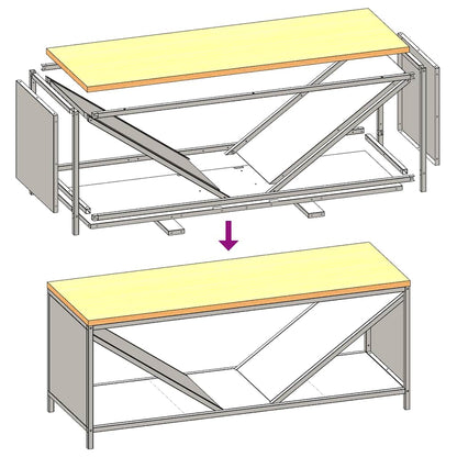 Rastrelliera per Legna da Ardere con Piano Bianca 100x40x60 cm - homemem39