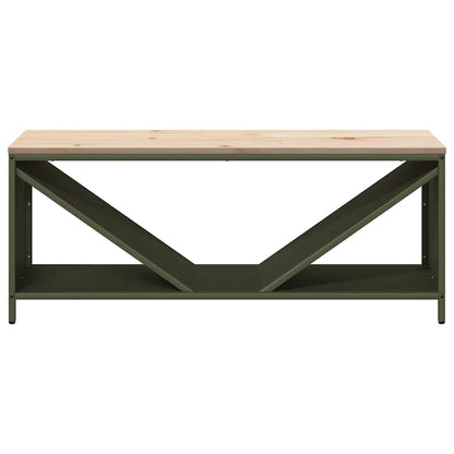 Rastrelliera Legna da Ardere con Piano Verde Oliva 100x40x60 cm