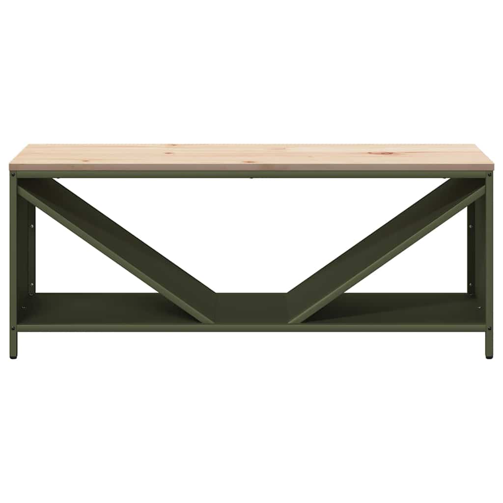 Rastrelliera Legna da Ardere con Piano Verde Oliva 100x40x60 cm - homemem39