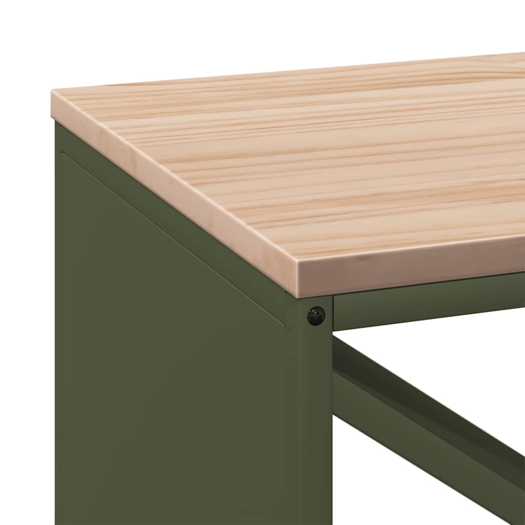 Rastrelliera Legna da Ardere con Piano Verde Oliva 100x40x60 cm