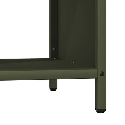 Rastrelliera Legna da Ardere con Piano Verde Oliva 100x40x60 cm - homemem39