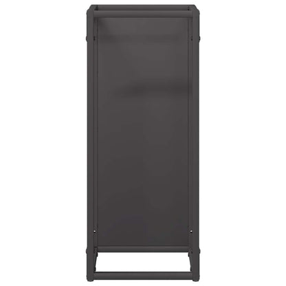Rastrelliera per Legna da Ardere Nera 25x25x60 cm - homemem39