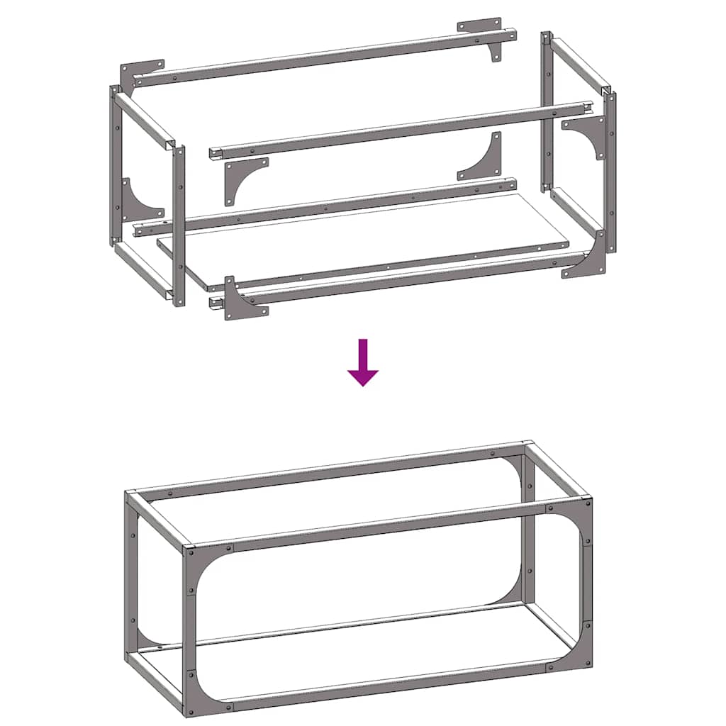 Rastrelliera per Legna da Ardere Antracite 25x25x60 cm - homemem39