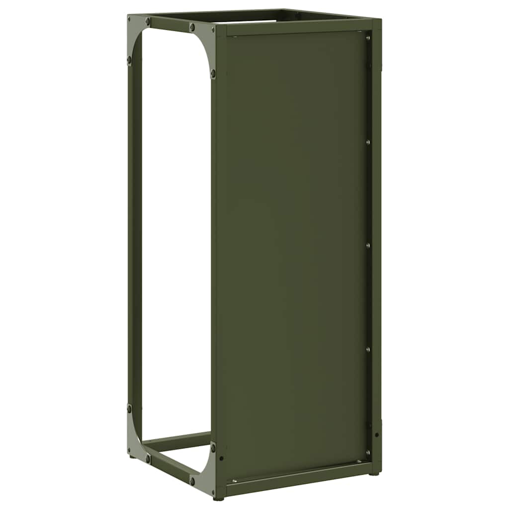 Rastrelliera per Legna da Ardere Verde Oliva 25x25x60 cm - homemem39