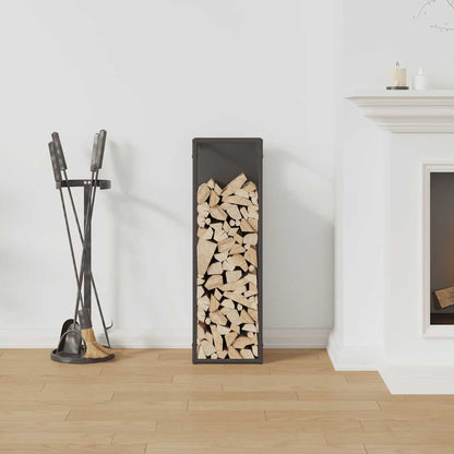 Rastrelliera per Legna da Ardere Nera 25x25x80 cm - homemem39