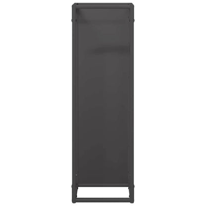 Rastrelliera per Legna da Ardere Nera 25x25x80 cm - homemem39