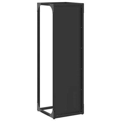 Rastrelliera per Legna da Ardere Nera 25x25x80 cm - homemem39