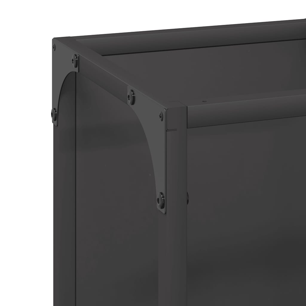 Rastrelliera per Legna da Ardere Nera 25x25x80 cm - homemem39