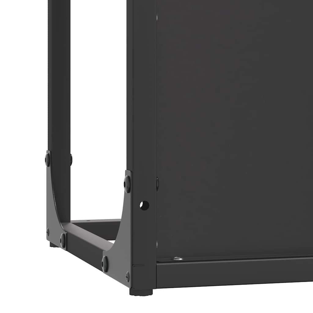 Rastrelliera per Legna da Ardere Nera 25x25x80 cm - homemem39