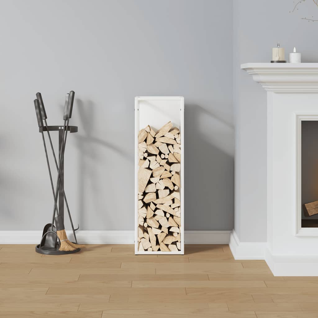 Rastrelliera per Legna da Ardere Bianca 25x25x80 cm - homemem39
