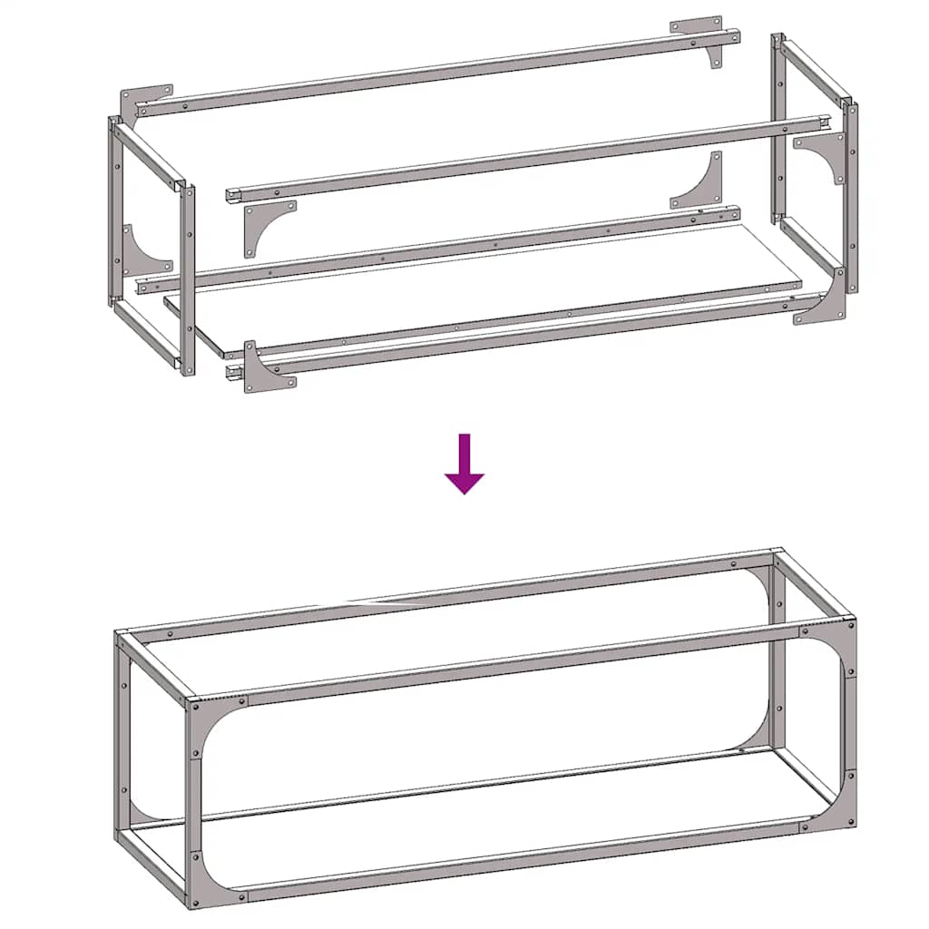 Rastrelliera per Legna da Ardere Antracite 25x25x80 cm - homemem39