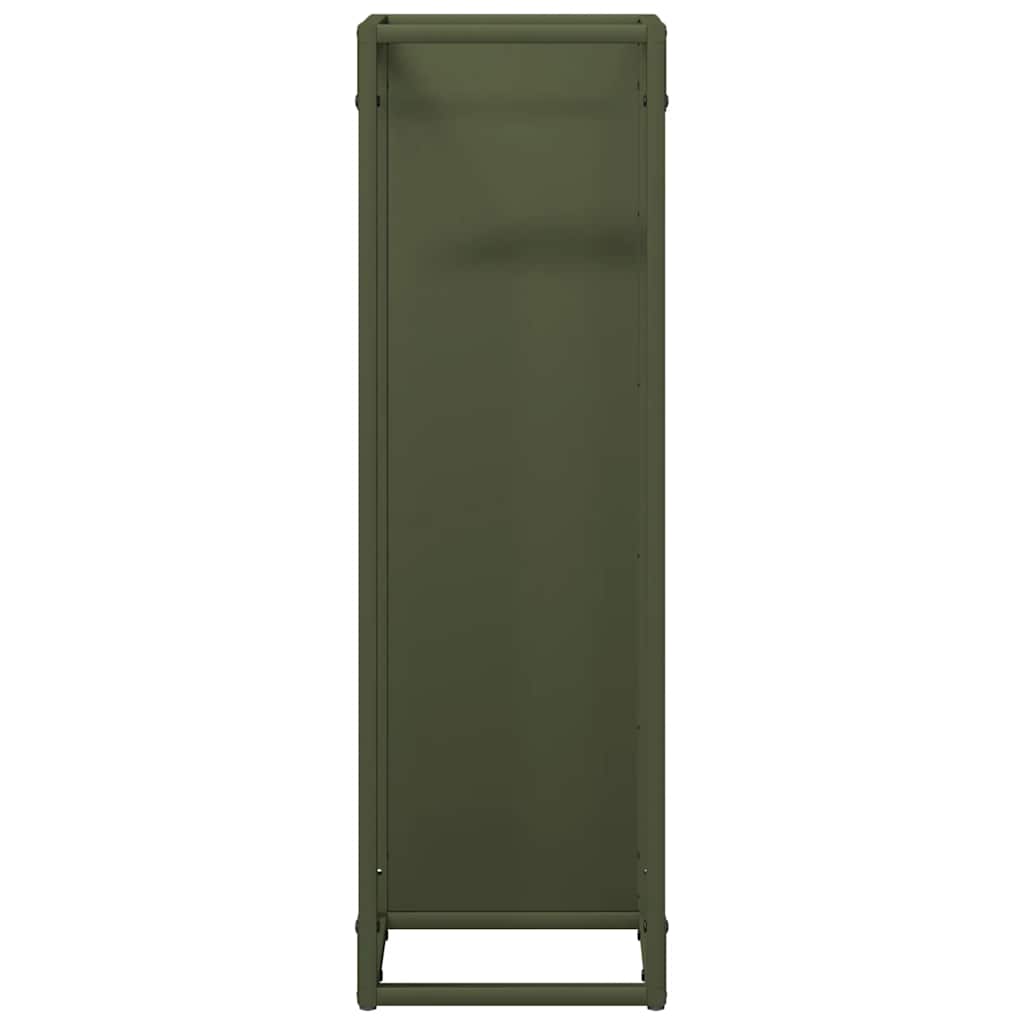 Rastrelliera per Legna da Ardere Verde Oliva 25x25x80 cm - homemem39