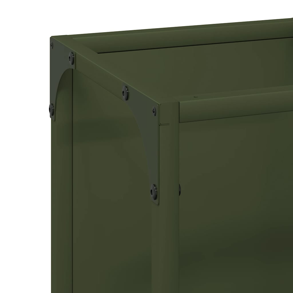 Rastrelliera per Legna da Ardere Verde Oliva 25x25x80 cm - homemem39