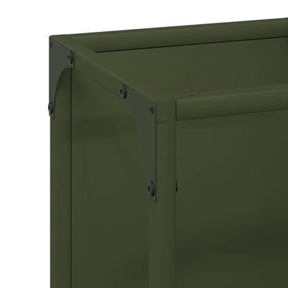 Rastrelliera per Legna da Ardere Verde Oliva 25x25x80 cm - homemem39
