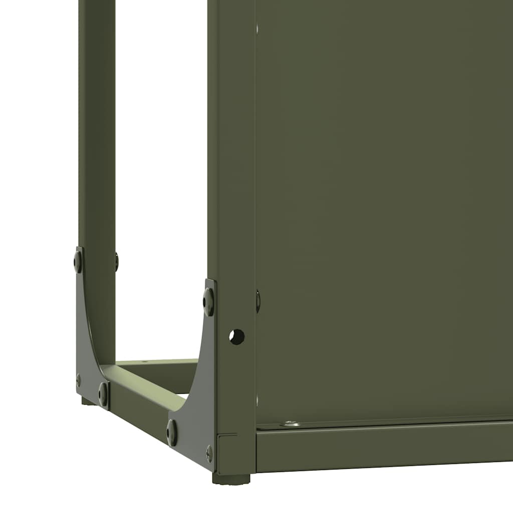 Rastrelliera per Legna da Ardere Verde Oliva 25x25x80 cm - homemem39