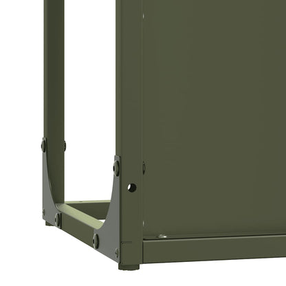 Rastrelliera per Legna da Ardere Verde Oliva 25x25x80 cm - homemem39