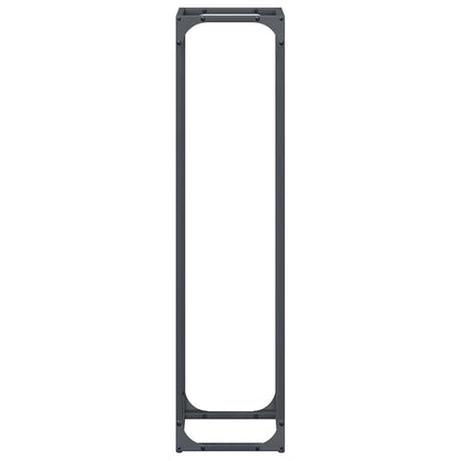 Rastrelliera per Legna da Ardere Antracite 25x25x100 cm - homemem39