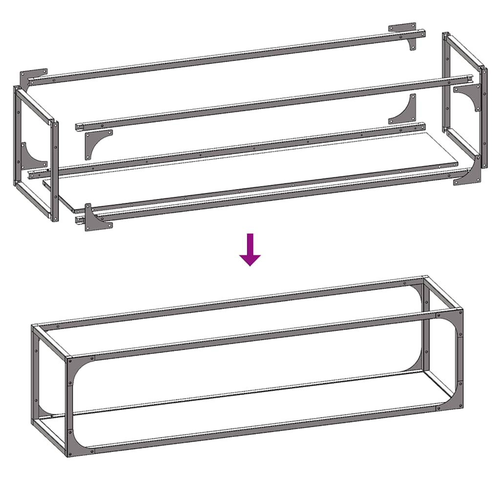 Rastrelliera per Legna da Ardere Antracite 25x25x100 cm - homemem39