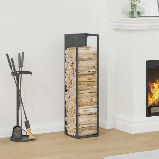 Rastrelliera per Legna da Ardere Antracite 25x25x100 cm - homemem39