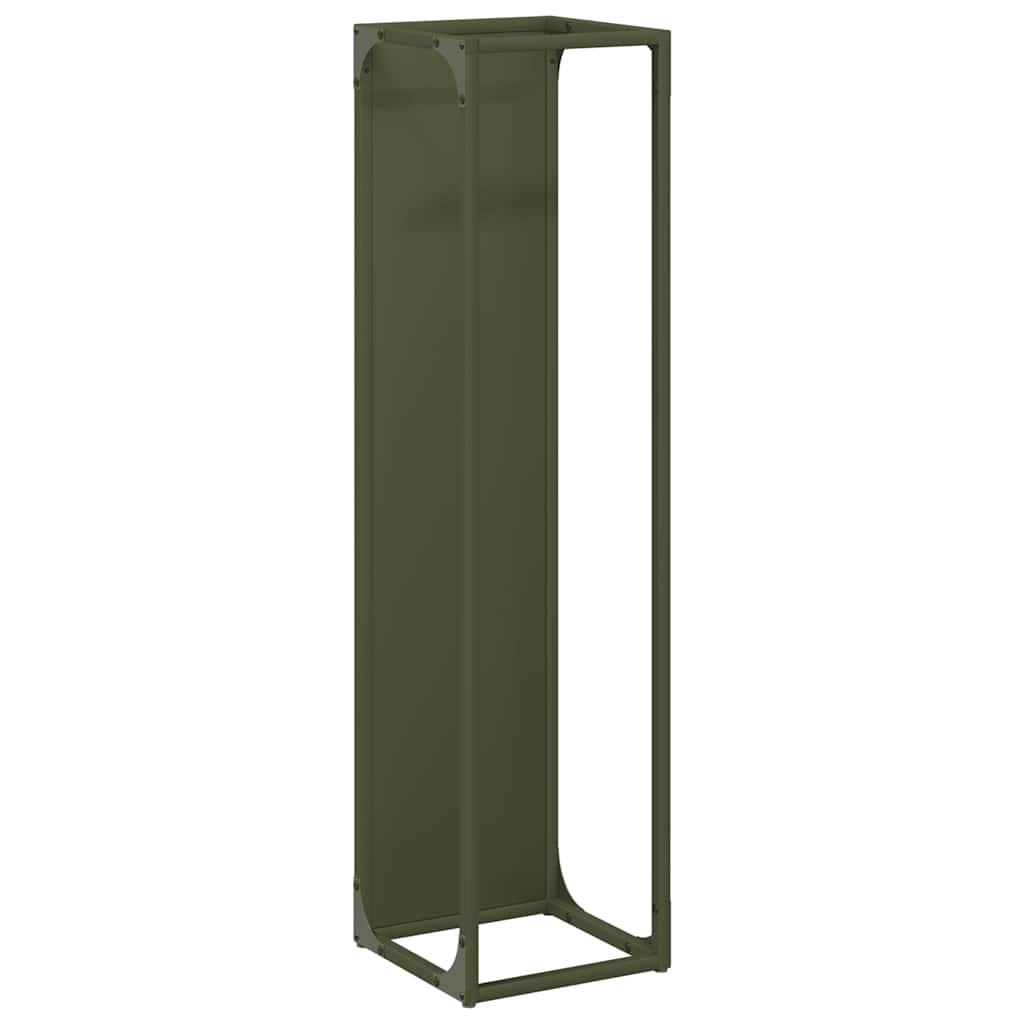 Rastrelliera per Legna da Ardere Verde Oliva 25x25x100 cm - homemem39