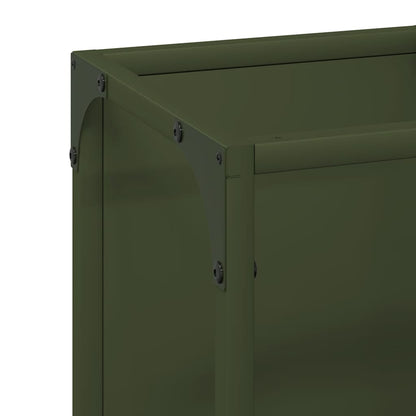 Rastrelliera per Legna da Ardere Verde Oliva 25x25x100 cm - homemem39