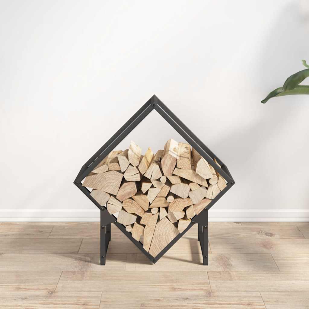 Rastrelliera per Legna da Ardere Nera 50x25x50 cm - homemem39