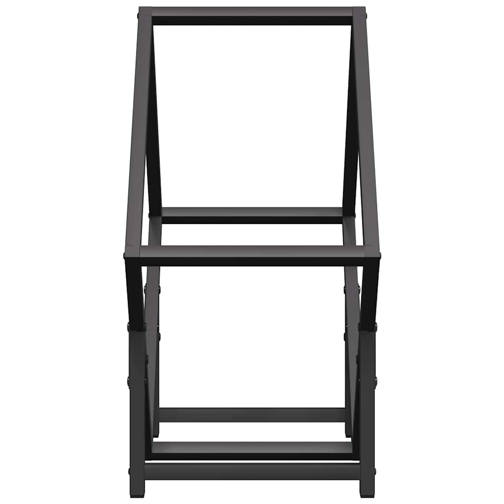 Rastrelliera per Legna da Ardere Nera 50x25x50 cm - homemem39